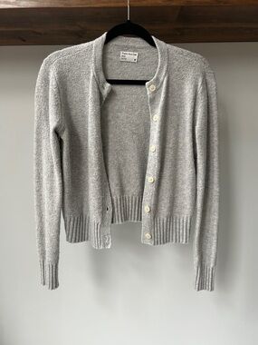 Frank & Oak Light Gray Button-Up Women's Cardigan
